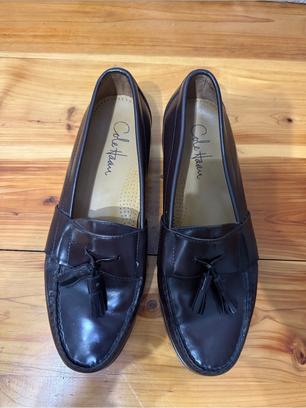 Cole Haan Dark Brown Leather Tassel Loafers